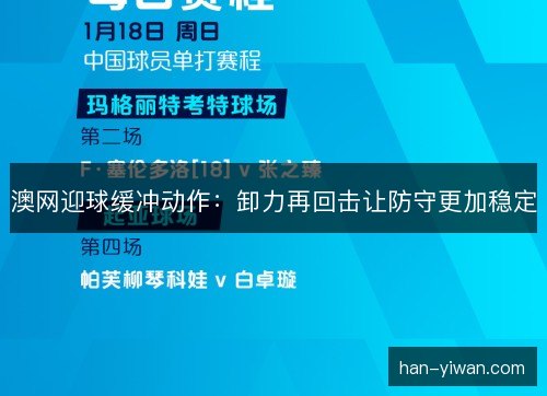 澳网迎球缓冲动作：卸力再回击让防守更加稳定